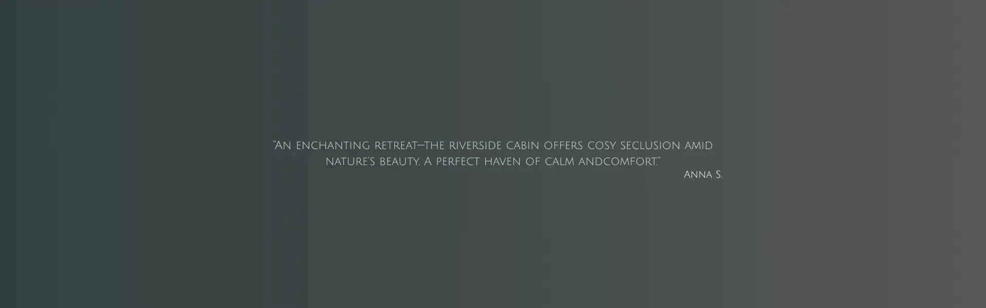 Customer review text on dark blue background